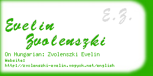 evelin zvolenszki business card